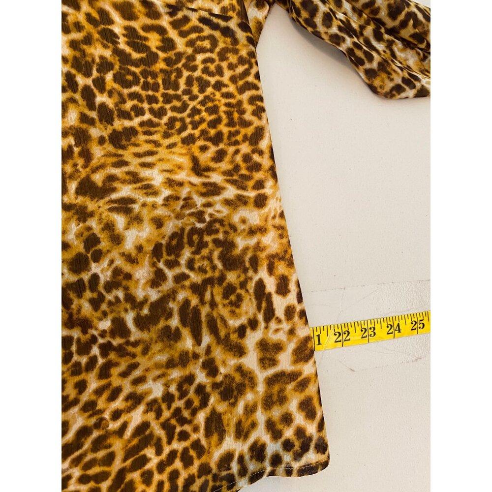 Evan-Picone Womens Leopard Print Button-Up Blouse… - image 8